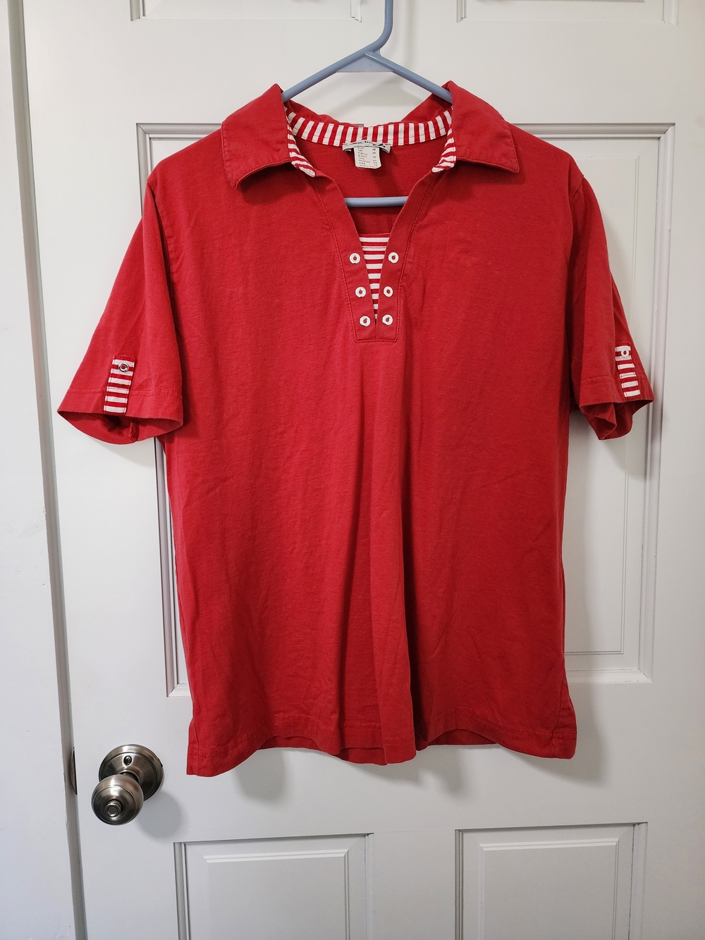 Women's Red Short-Sleeve Polo Shirt
